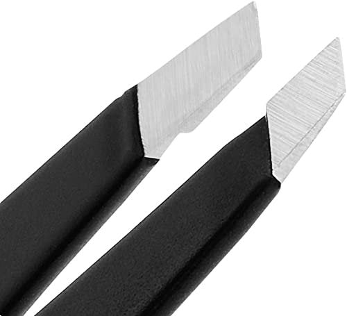 AMORUX Professional Stainless Steel Eyebrow Tweezers for Women - Precision Facial Hair Removal, Ingrown Hair & Splinter Tweezer, Black - görsel 6