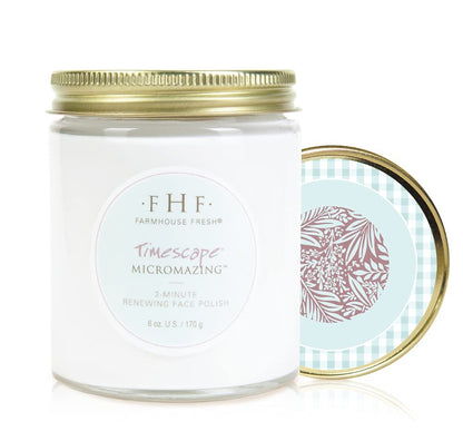 FarmHouse Fresh Timescape Micromazing Facial Polish - Plant-Based Gentle Exfoliating Face Scrub with Cucumber Extract - 6 oz Avelisse