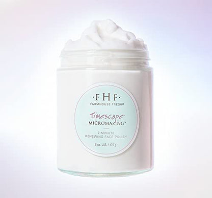 FarmHouse Fresh Timescape Micromazing Facial Polish - Plant-Based Gentle Exfoliating Face Scrub with Cucumber Extract - 6 oz Avelisse