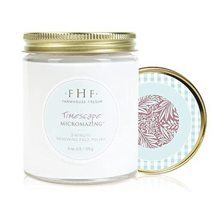 FarmHouse Fresh Timescape Micromazing Facial Polish - Plant-Based Gentle Exfoliating Face Scrub with Cucumber Extract - 6 oz Avelisse
