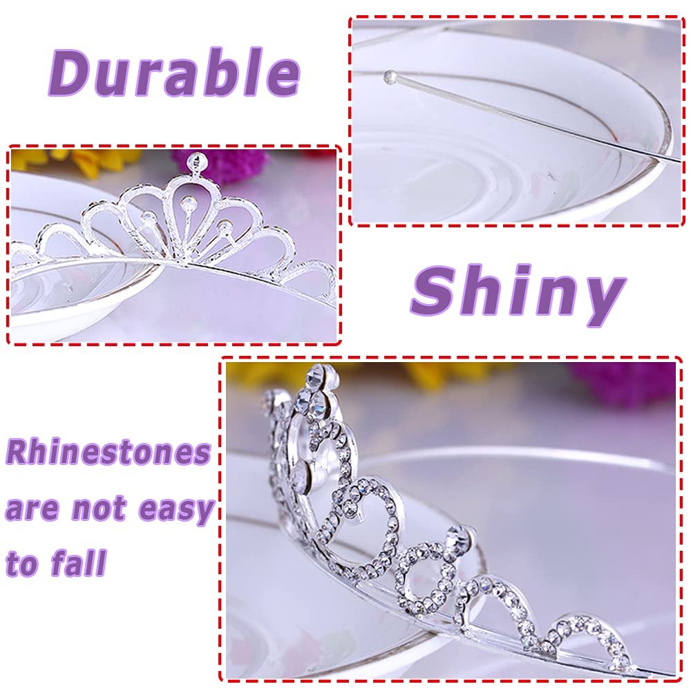 6 Pack Crystal Tiara Crown - Rhinestone Princess Crown, Silver Tiara for Girls, Women, Weddings, Parties, Prom Avelisse