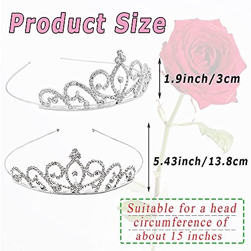 6 Pack Crystal Tiara Crown - Rhinestone Princess Crown, Silver Tiara for Girls, Women, Weddings, Parties, Prom Avelisse