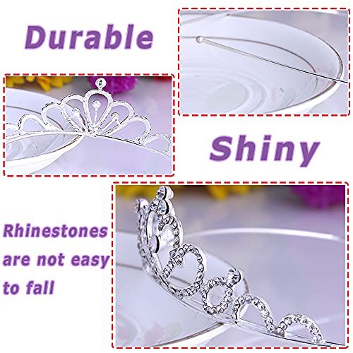 6 Pack Crystal Tiara Crown - Rhinestone Princess Crown, Silver Tiara for Girls, Women, Weddings, Parties, Prom Avelisse