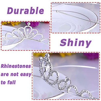6 Pack Crystal Tiara Crown - Rhinestone Princess Crown, Silver Tiara for Girls, Women, Weddings, Parties, Prom Avelisse