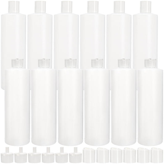 Bekith 12 Pack 16oz Plastic Squeeze Bottles with 24 Caps - Refillable BPA-Free Bottles for Shampoo, Lotion, Body Wash, Sauces Avelisse