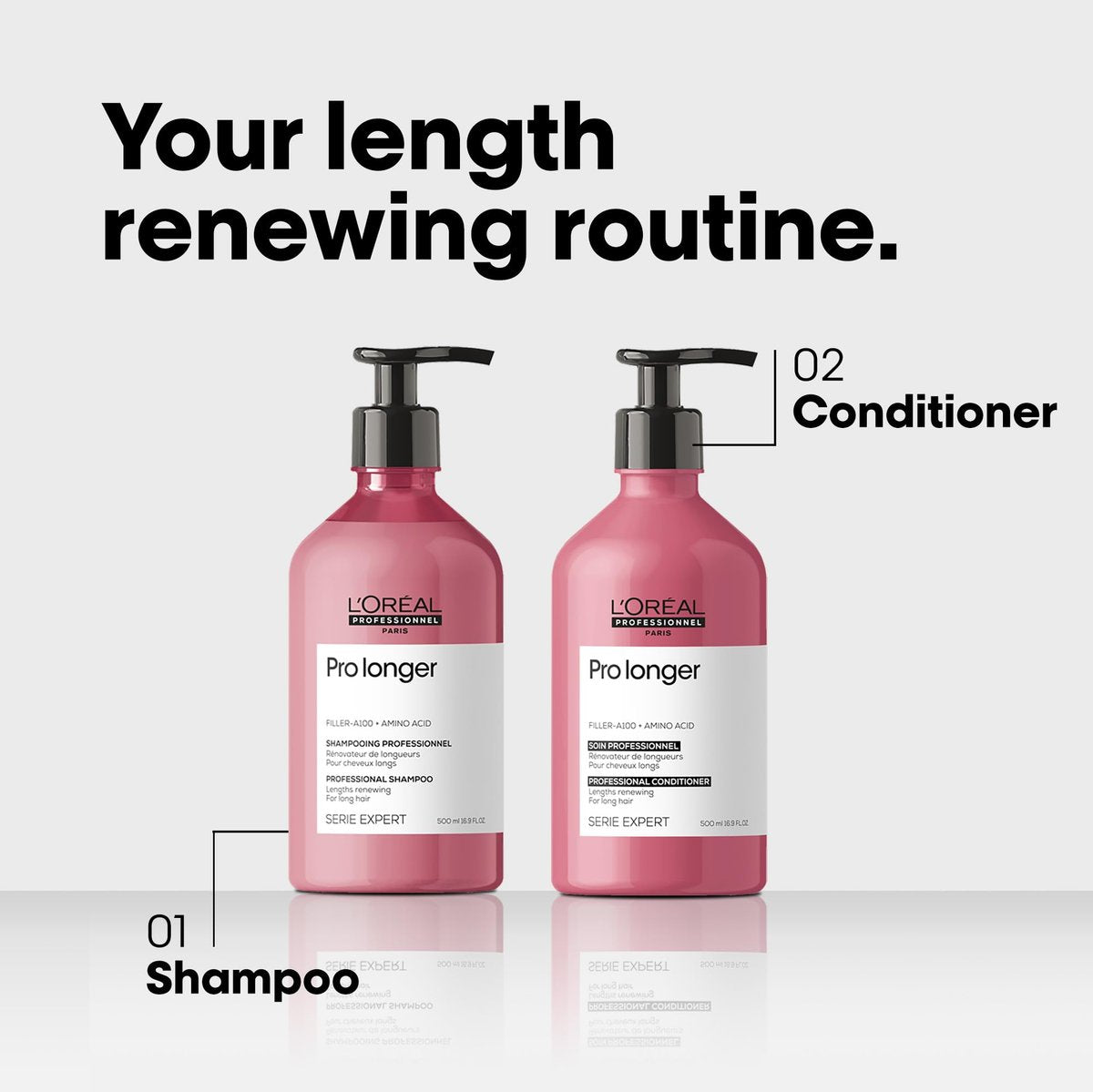 L'Oréal Professionnel Paris Pro Longer Thickening Shampoo - Reduces Breakage & Appearance of Split Ends for Thin & Fine Hair, Adds Volume & Shine, 16.9 Fl Oz - görsel 7