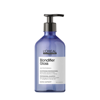 L'Oréal Professionnel Paris Blondifier Clarifying Shampoo - Restores Color-Treated Hair, Enhances Shine & Fights Brass, For Blonde or Bleached Hair
