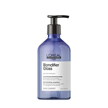L'Oréal Professionnel Paris Blondifier Clarifying Shampoo - Restores Color-Treated Hair, Enhances Shine & Fights Brass, For Blonde or Bleached Hair