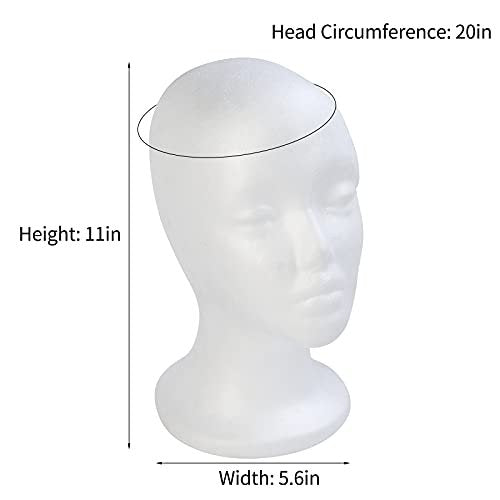 BALABALA 3 Pcs Foam Wig Head - Female Styrofoam Mannequin Head for Wig Display, Hat Display, Hair Styling, Salon & Travel Avelisse