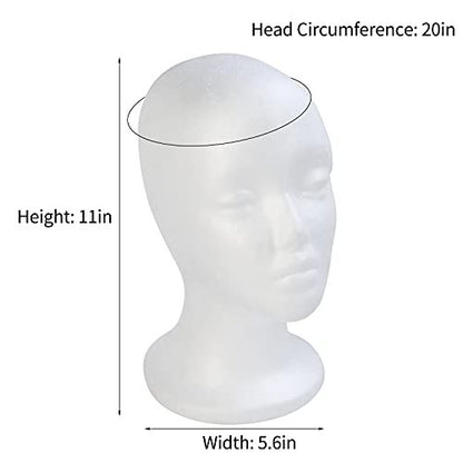 BALABALA 3 Pcs Foam Wig Head - Female Styrofoam Mannequin Head for Wig Display, Hat Display, Hair Styling, Salon & Travel Avelisse