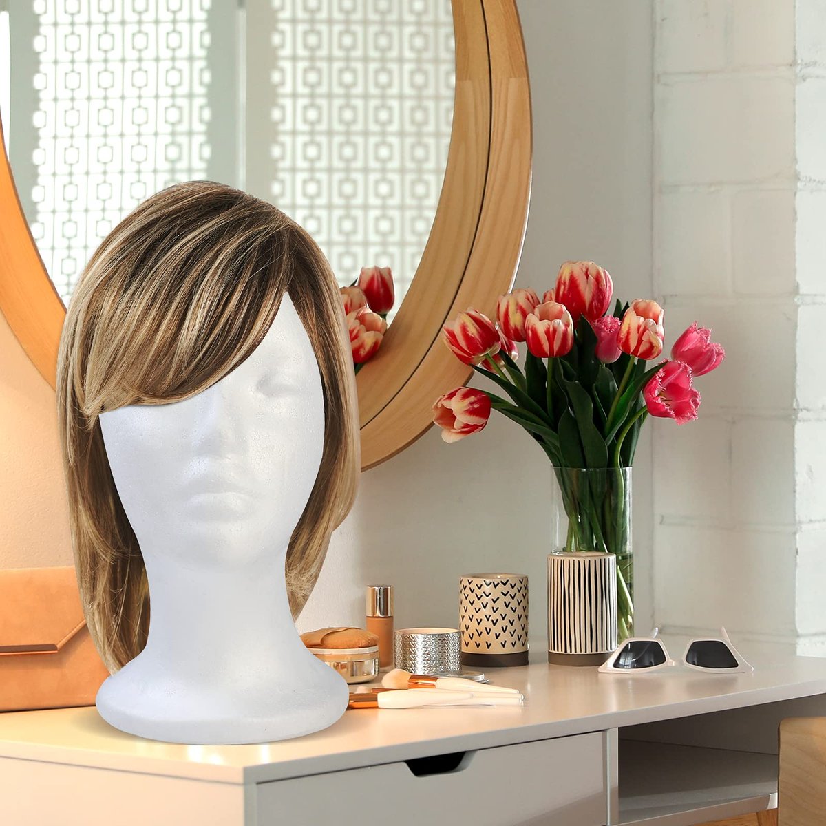 BALABALA 3 Pcs Foam Wig Head - Female Styrofoam Mannequin Head for Wig Display, Hat Display, Hair Styling, Salon & Travel Avelisse