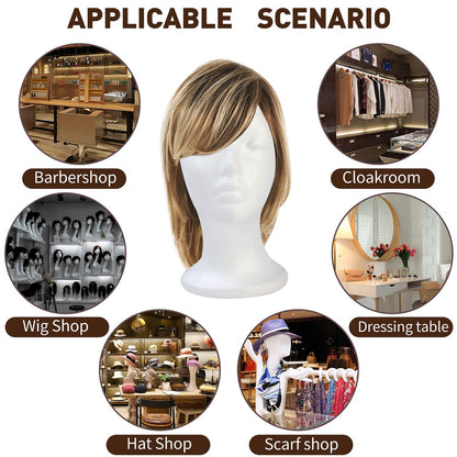 BALABALA 3 Pcs Foam Wig Head - Female Styrofoam Mannequin Head for Wig Display, Hat Display, Hair Styling, Salon & Travel Avelisse