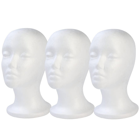 BALABALA 3 Pcs Foam Wig Head - Female Styrofoam Mannequin Head for Wig Display, Hat Display, Hair Styling, Salon & Travel Avelisse