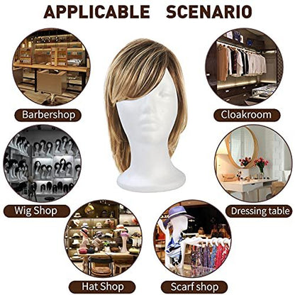 BALABALA 3 Pcs Foam Wig Head - Female Styrofoam Mannequin Head for Wig Display, Hat Display, Hair Styling, Salon & Travel Avelisse