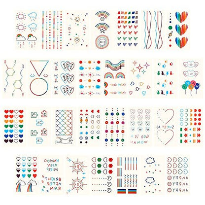 Metker 90 Sheets 1000+ Designs Temporary Tattoos for Kids - Waterproof, Educational & Safe Skin Art for Birthday Party Favors & Group Activities