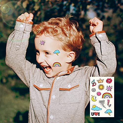 Metker 90 Sheets 1000+ Designs Temporary Tattoos for Kids - Waterproof, Educational & Safe Skin Art for Birthday Party Favors & Group Activities - görsel 10