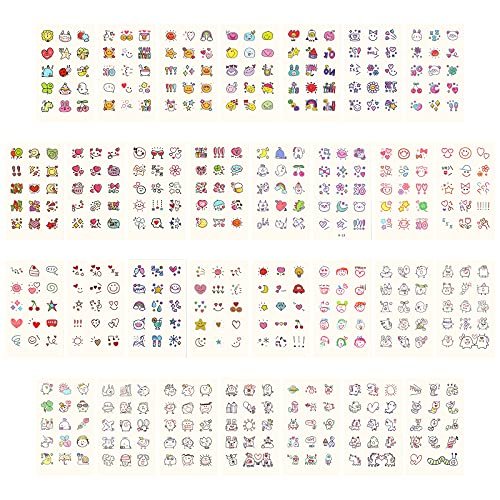 Metker 90 Sheets 1000+ Designs Temporary Tattoos for Kids - Waterproof, Educational & Safe Skin Art for Birthday Party Favors & Group Activities - görsel 8