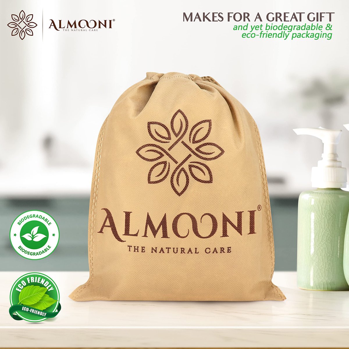 ALMOONI Mini Natural Loofah Sponge - Real Egyptian Exfoliating Loofah - Small Shower Scrubber for Perfect Grip - 3 Count - görsel 13