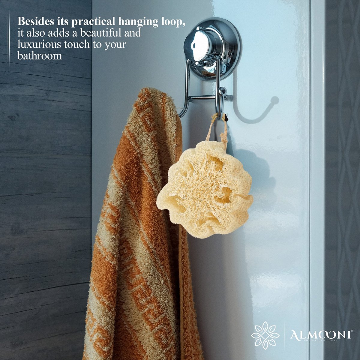 ALMOONI Mini Natural Loofah Sponge - Real Egyptian Exfoliating Loofah - Small Shower Scrubber for Perfect Grip - 3 Count - görsel 9