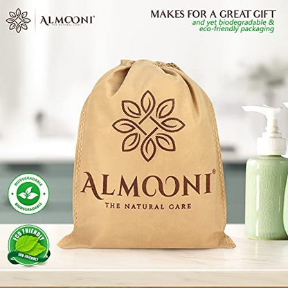 ALMOONI Mini Natural Loofah Sponge - Real Egyptian Exfoliating Loofah - Small Shower Scrubber for Perfect Grip - 3 Count