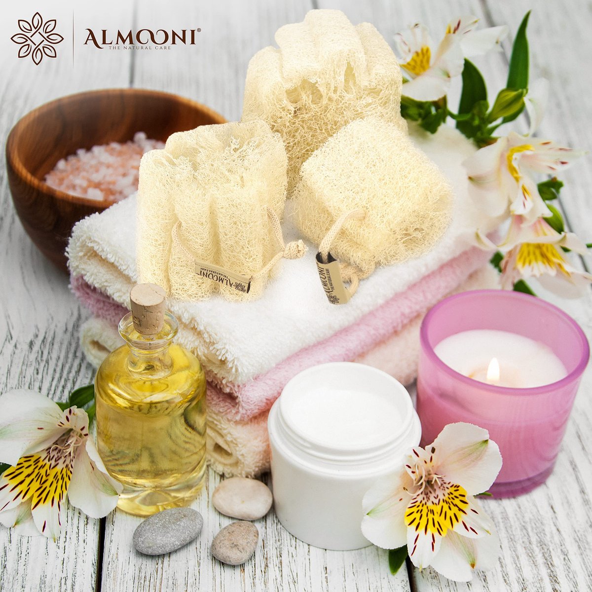 ALMOONI Mini Natural Loofah Sponge - Real Egyptian Exfoliating Loofah - Small Shower Scrubber for Perfect Grip - 3 Count - görsel 11