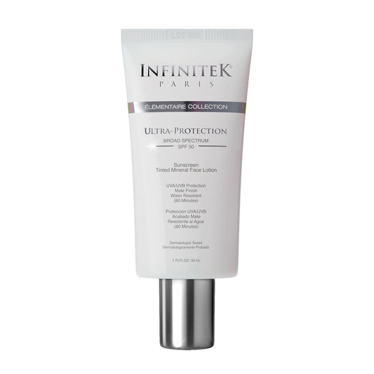 Infinitek Paris Tinted Mineral Face Sunscreen SPF 50 – Matte Finish, Water Resistant, Blue Light Protection (1.75 fl oz / 50 ml) Avelisse