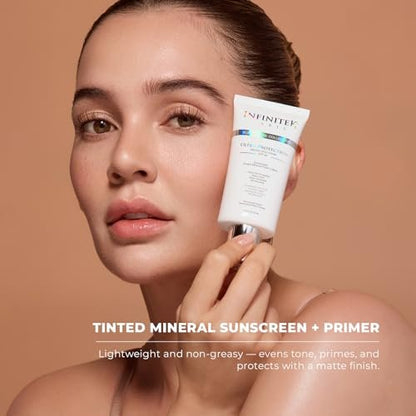Infinitek Paris Tinted Mineral Face Sunscreen SPF 50 – Matte Finish, Water Resistant, Blue Light Protection (1.75 fl oz / 50 ml) Avelisse