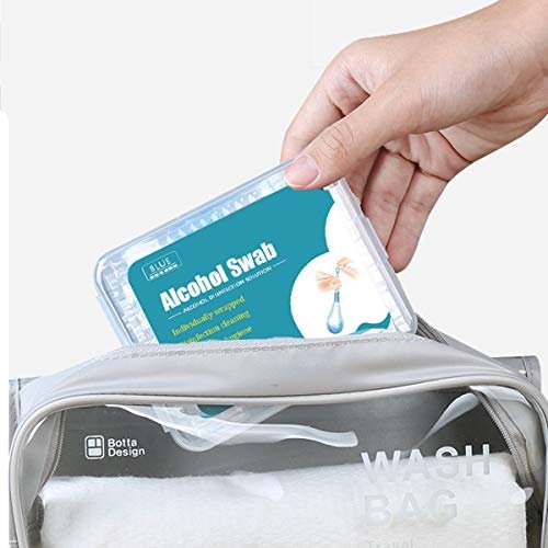HUNWEY 100+50 Alcohol Swabs Cotton Individually Wrapped Disposable Swabsticks - Sanitary First Aid Kit for Women & Men (75 Count, Pack of 2) Avelisse