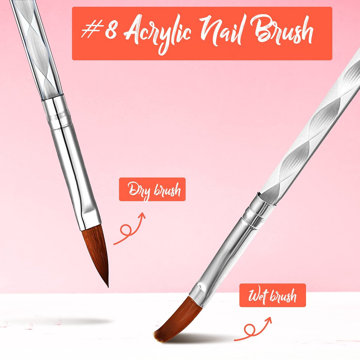 3-Piece Acrylic Nail Tool Kit - French Tip Cutter, Manicure Edge Trimmer, Smile Line Cutter, Cutting Knife & Acrylic Nail Art Brush - Silver - görsel 11