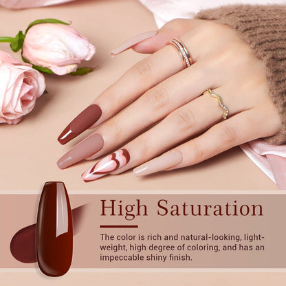 AZUREBEAUTY Dip Powder Nail Kit Starter - 4 Colors Skin Nude Brown Glitter, Dipping Powder Liquid Set with Base/Top Coat Activator for Daily French Nail Art Manicure DIY Gift (12 Pcs) Avelisse
