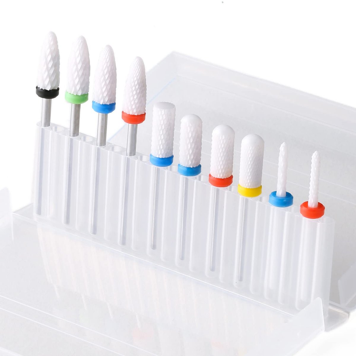 ERUIKA 10-Piece Ceramic Nail Drill Bits Set - 3/32 Shank Professional Rotary Burrs for Acrylic, Gel, Cuticle Removal, and Nail Extension - Electric Manicure Pedicure File - görsel 3