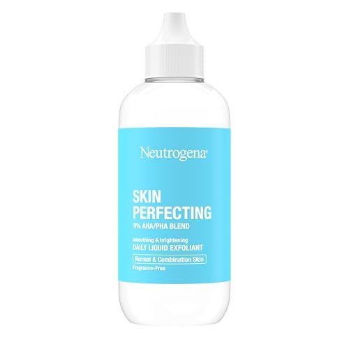 Neutrogena Skin Perfecting Daily Liquid Facial Exfoliant with 9% AHA/PHA Blend for Normal & Combination Skin, Smoothing & Brightening Leave-On Exfoliator, Oil- & Fragrance-Free, 4 fl. oz Avelisse