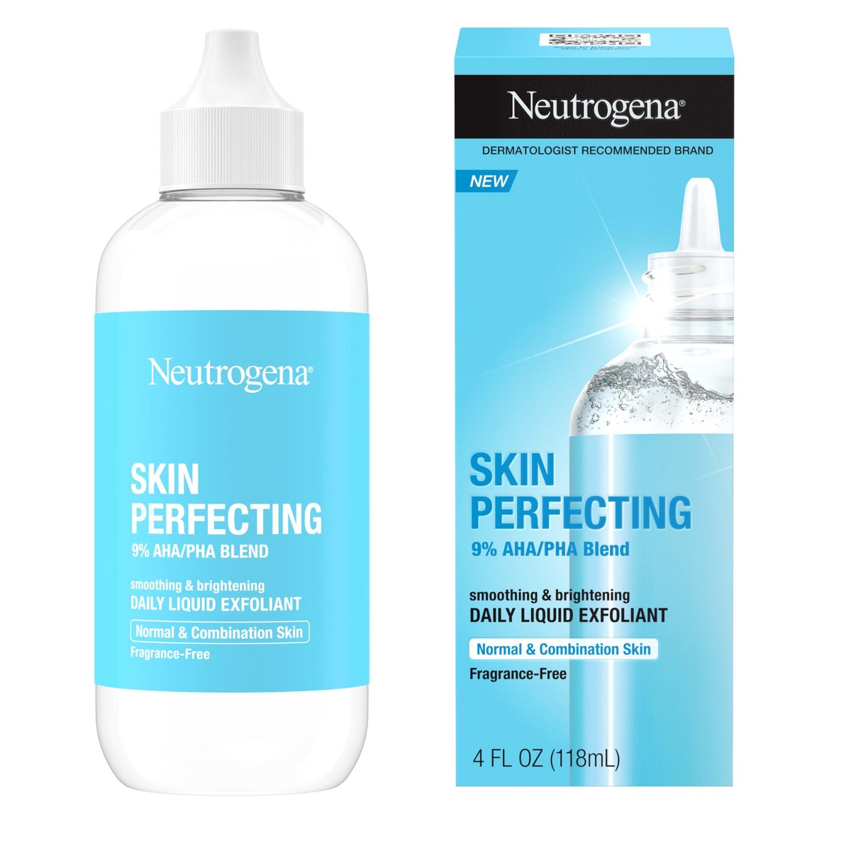 Neutrogena Skin Perfecting Daily Liquid Facial Exfoliant with 9% AHA/PHA Blend for Normal & Combination Skin, Smoothing & Brightening Leave-On Exfoliator, Oil- & Fragrance-Free, 4 fl. oz Avelisse