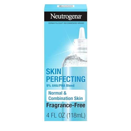 Neutrogena Skin Perfecting Daily Liquid Facial Exfoliant with 9% AHA/PHA Blend for Normal & Combination Skin, Smoothing & Brightening Leave-On Exfoliator, Oil- & Fragrance-Free, 4 fl. oz Avelisse