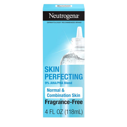 Neutrogena Skin Perfecting Daily Liquid Facial Exfoliant with 9% AHA/PHA Blend for Normal & Combination Skin, Smoothing & Brightening Leave-On Exfoliator, Oil- & Fragrance-Free, 4 fl. oz Avelisse