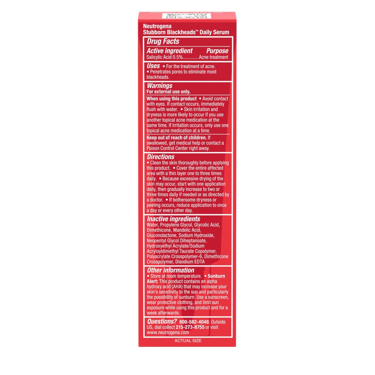 Neutrogena Stubborn Blackheads Daily Acne Facial Serum – Salicylic Acid, Glycolic Acid, Polyhydroxy & Mandelic Acids, Oil-Free, 1 fl. oz Avelisse