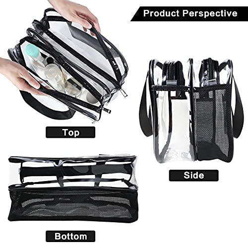 Auseibeely Clear Toiletry Bag for Women Men, Portable Large Travel Makeup Bag, Waterproof & Draining Transparent Cosmetic Bag, Carry On Airport Airline Compliant Bag Avelisse