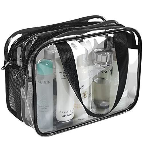 Auseibeely Clear Toiletry Bag for Women Men, Portable Large Travel Makeup Bag, Waterproof & Draining Transparent Cosmetic Bag, Carry On Airport Airline Compliant Bag Avelisse