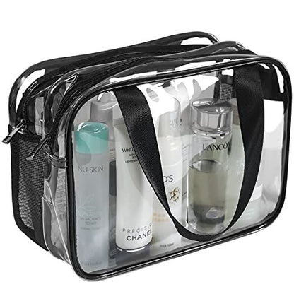 Auseibeely Clear Toiletry Bag for Women Men, Portable Large Travel Makeup Bag, Waterproof & Draining Transparent Cosmetic Bag, Carry On Airport Airline Compliant Bag Avelisse