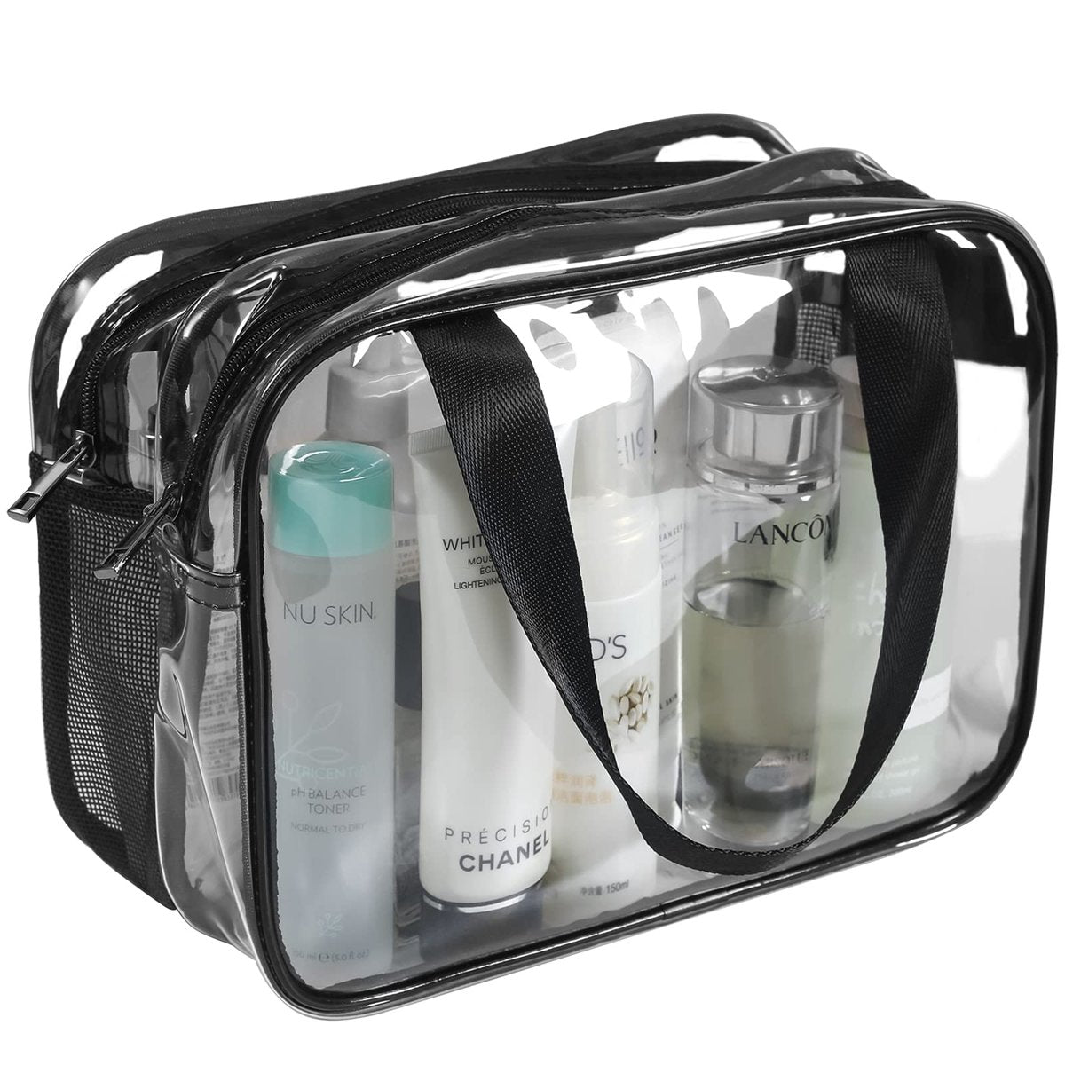 Auseibeely Clear Toiletry Bag for Women Men, Portable Large Travel Makeup Bag, Waterproof & Draining Transparent Cosmetic Bag, Carry On Airport Airline Compliant Bag Avelisse