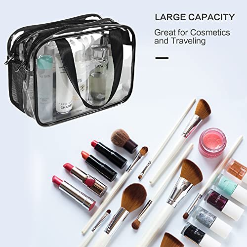 Auseibeely Clear Toiletry Bag for Women Men, Portable Large Travel Makeup Bag, Waterproof & Draining Transparent Cosmetic Bag, Carry On Airport Airline Compliant Bag Avelisse