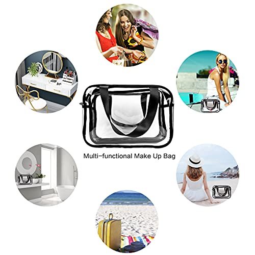 Auseibeely Clear Toiletry Bag for Women Men, Portable Large Travel Makeup Bag, Waterproof & Draining Transparent Cosmetic Bag, Carry On Airport Airline Compliant Bag Avelisse