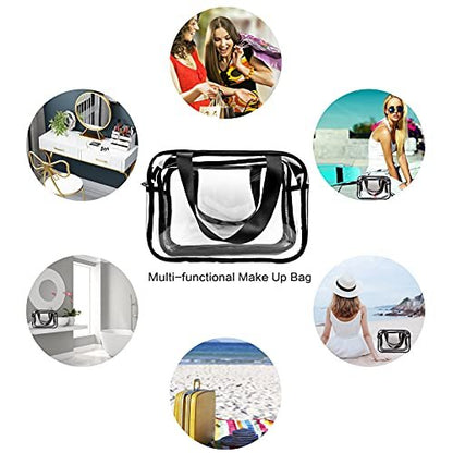 Auseibeely Clear Toiletry Bag for Women Men, Portable Large Travel Makeup Bag, Waterproof & Draining Transparent Cosmetic Bag, Carry On Airport Airline Compliant Bag Avelisse