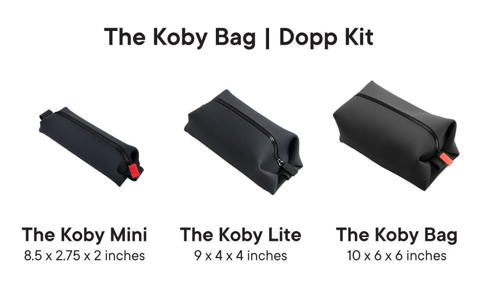 TOOLETRIES The Koby Lite Dopp Kit - Silicone Toiletry Organizer, Charcoal - Travel Toiletry Bag for Men & Women Avelisse