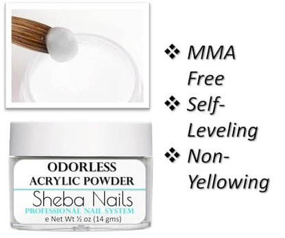 Sheba Nails State Board Sealed Odorless Nail Acrylic Basic Kit - Clear 2 Piece Set Avelisse