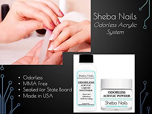 Sheba Nails State Board Sealed Odorless Nail Acrylic Basic Kit - Clear 2 Piece Set Avelisse