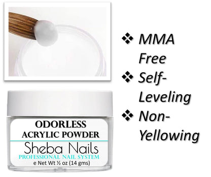 Sheba Nails State Board Sealed Odorless Nail Acrylic Basic Kit - Clear 2 Piece Set Avelisse