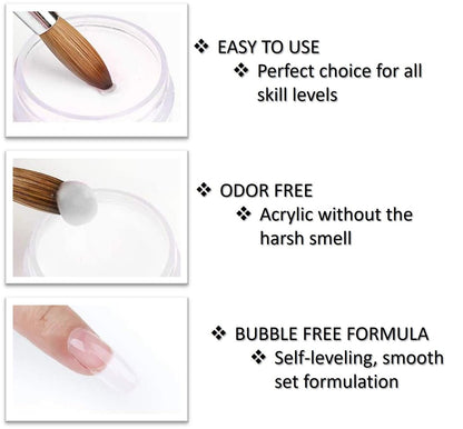 Sheba Nails State Board Sealed Odorless Nail Acrylic Basic Kit - Clear 2 Piece Set Avelisse