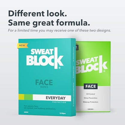 SweatBlock Antiperspirant Face Wipes for Men & Women – 15 Count – Clinically Tested to Control Oily Skin, Reduce Shine & Facial Perspiration with Vitamin E Avelisse