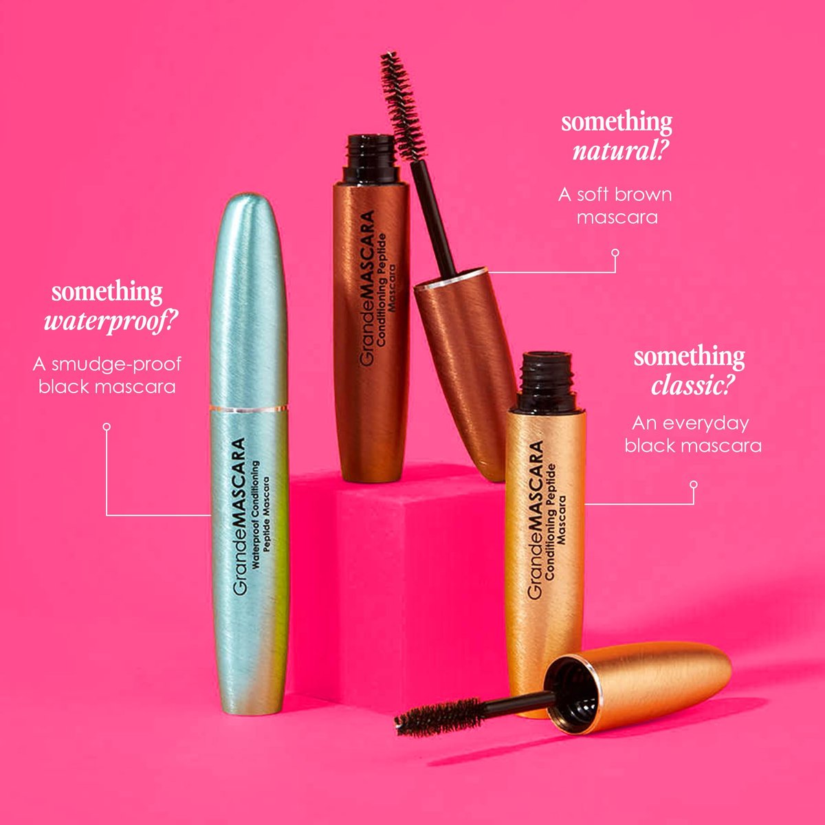 GrandeMASCARA Waterproof Conditioning Peptide Mascara - Buildable Volume & Length, Clump-Free, Lash & Extension Friendly - Black (0.20 oz) - görsel 9